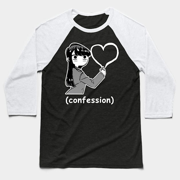 Funny Manga Komi San Confession Meme Baseball T-Shirt by designsenpai